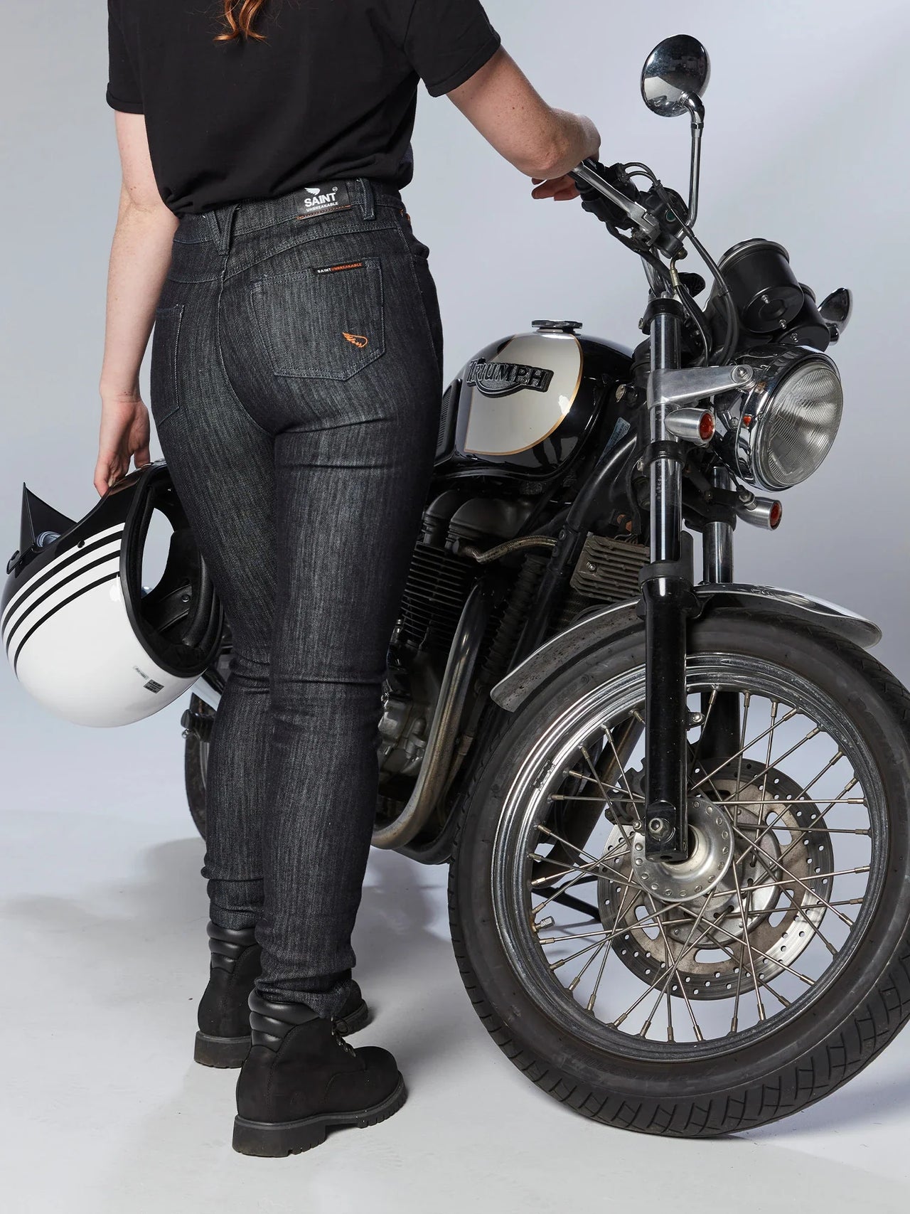 Jean moto femme slim anthracite - Les Bikeuses