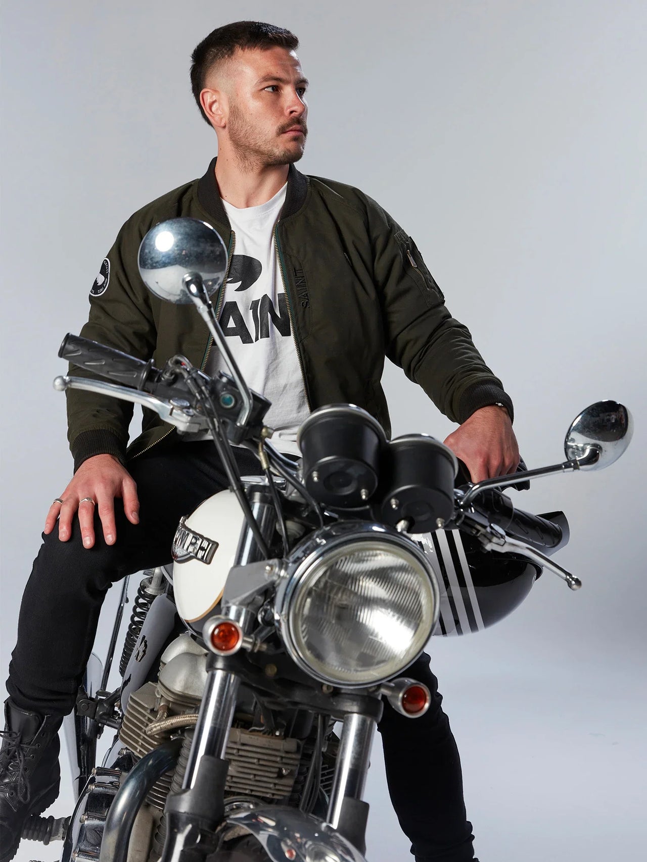 Designer Mens Painted Denim Motorcycle Jackets For Men With Slim